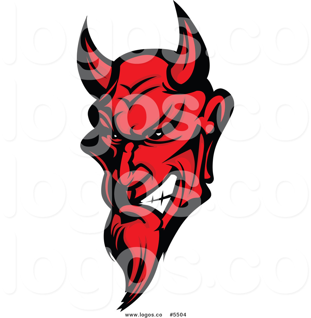 Devil Head Clipart A Grinning Red Devil Face