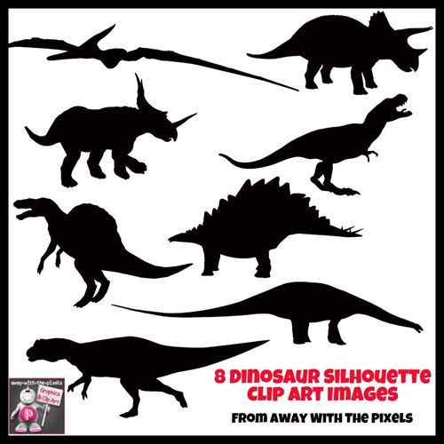 Dinosaur Silhouette Clip Art   8 Realistic Dinosaur Images Lesson Plan