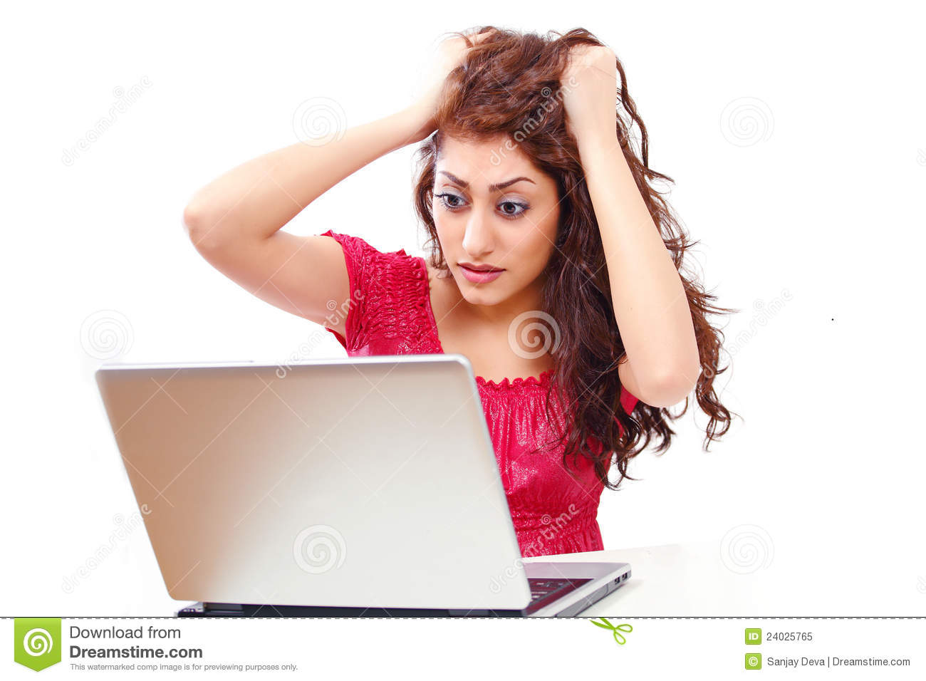 Frustrated Laptop Girl Royalty Free Stock Photo   Image  24025765