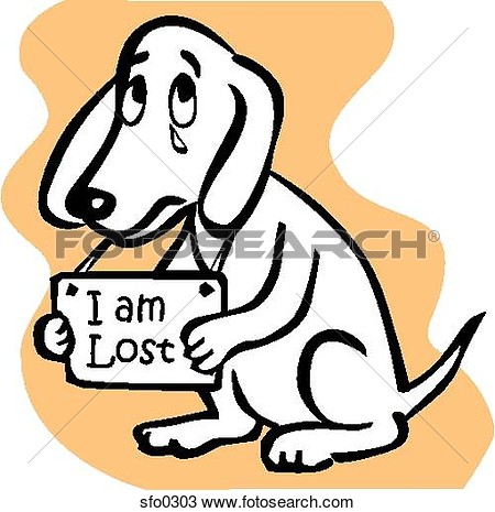 Getting Lost Clipart A Dog Holding An I Am Lost