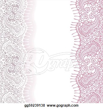 Lace Ribbondrawing White And Pink Lace Ribbon Seamless Clipart