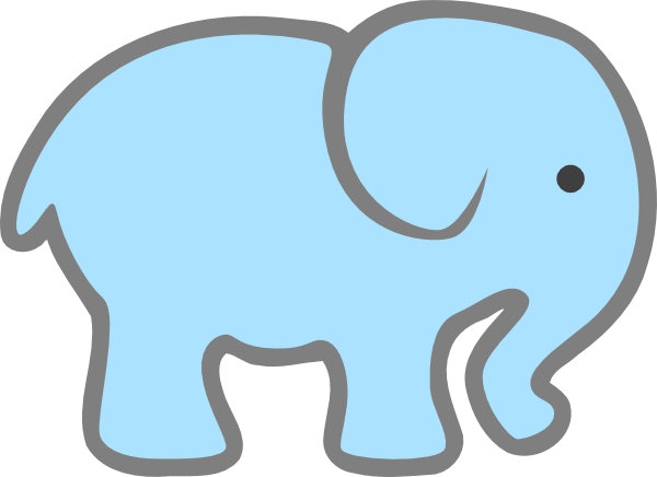 Lt Blue Baby Elephant Clip Art At Clker Com   Vector Clip Art Online