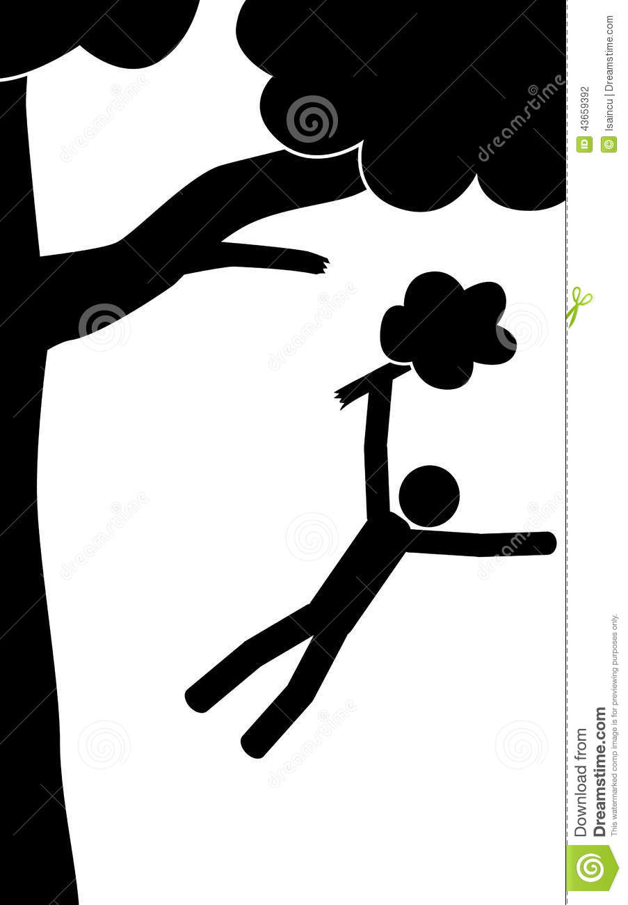 Man Falling From Tree  It Is A Stick Figure Vector  Eps10 
