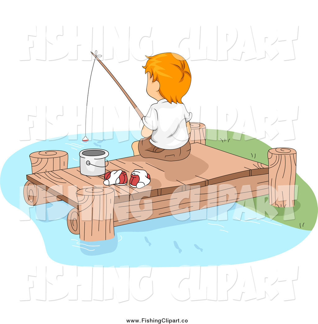Royalty Free Fishing Clip Art Of A White Boy Fishing