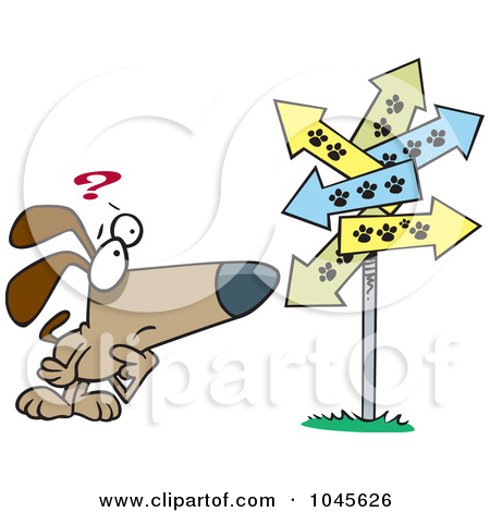 Royalty Free  Rf  Clip Art Illustration Of A Cartoon Lost Dog Staring