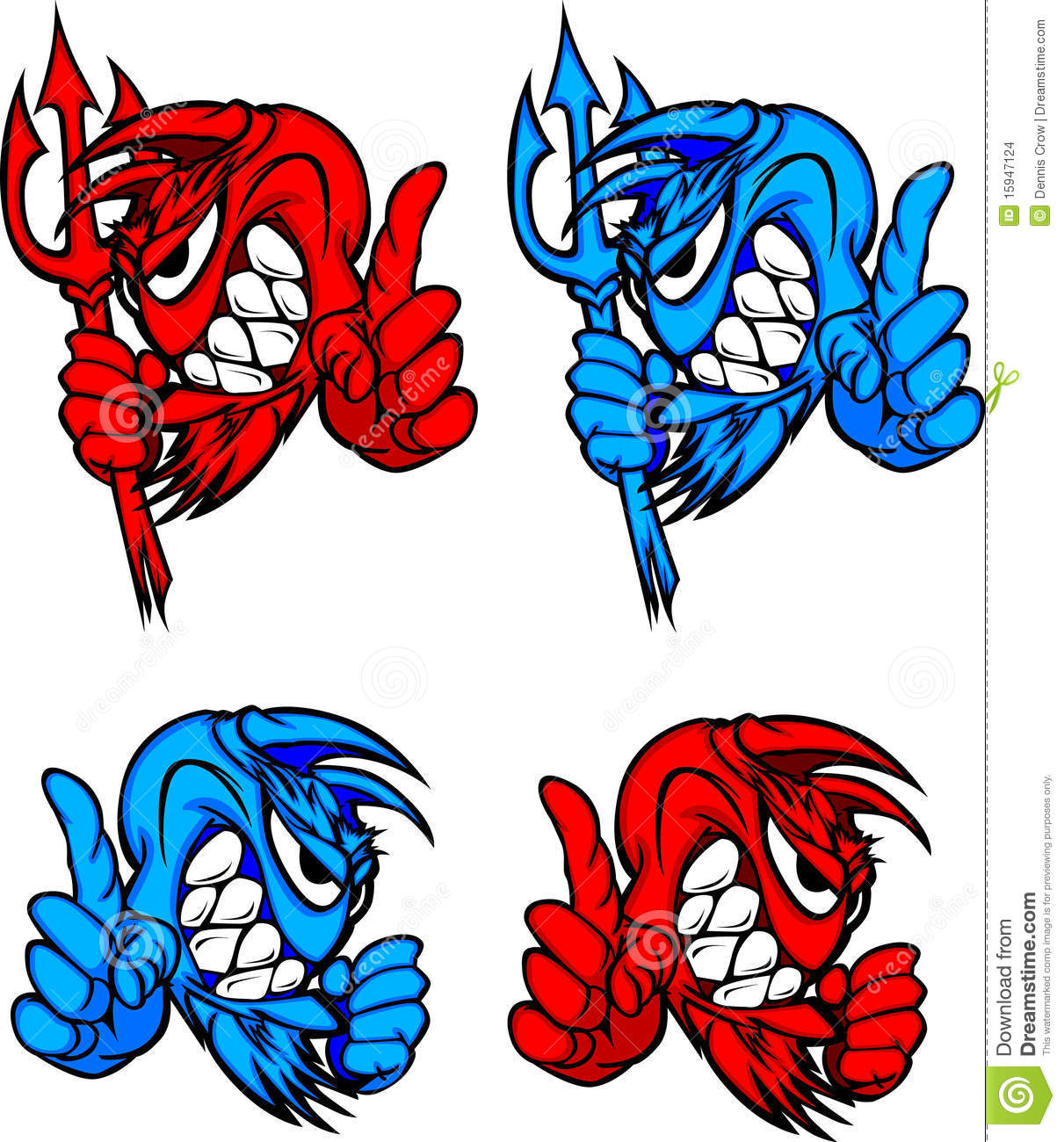 Vector Images Of Devil   Blue Demon Mascot Logos