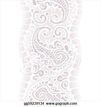 White Lace With Paisley Pattern  Vector Clipart Gg59239134
