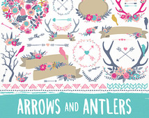 Antler Clipart  Arrow Clipart  Bran Ches Wreaths Banners   Bouquets