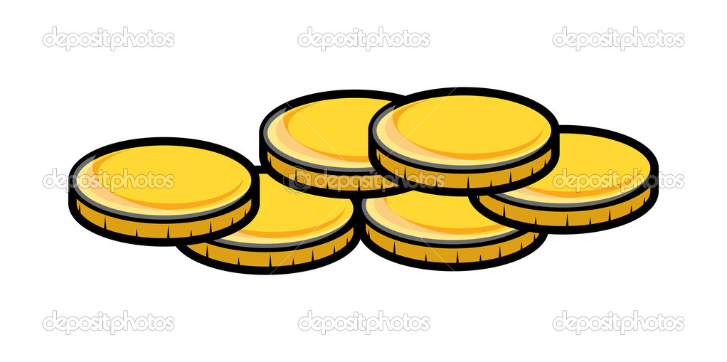 Cartoon Gold Coins Clipart   Vector Illustration   Stock Vector