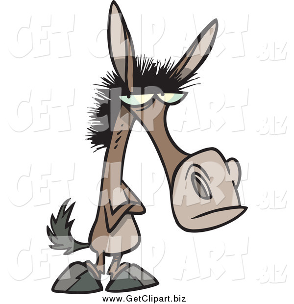 Clip Art Of A Cartoon Stubborn Mule With Folded Arms By Ron Leishman    