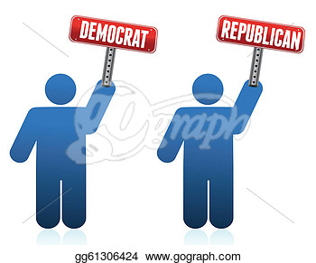 Democrat And Republican Icons Illustration Over White Design  Clipart