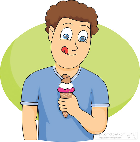 Dessert Clipart   Boy Eating Icecream   Classroom Clipart