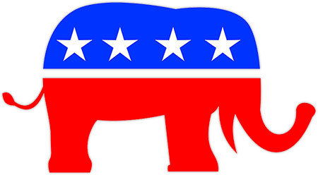 Elephant In Red White And Blue   Republican