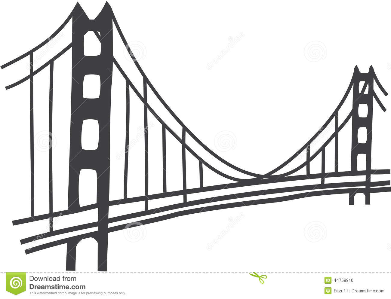 Golden Gate Bridge Drawing Stock Illustration Image 44758910 Clipart
