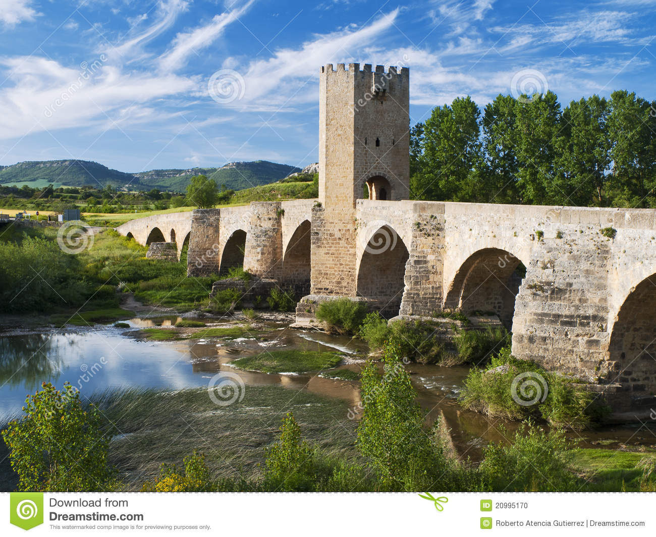 Medieval Bridge At Frias Of The Province Of Burgos Spain