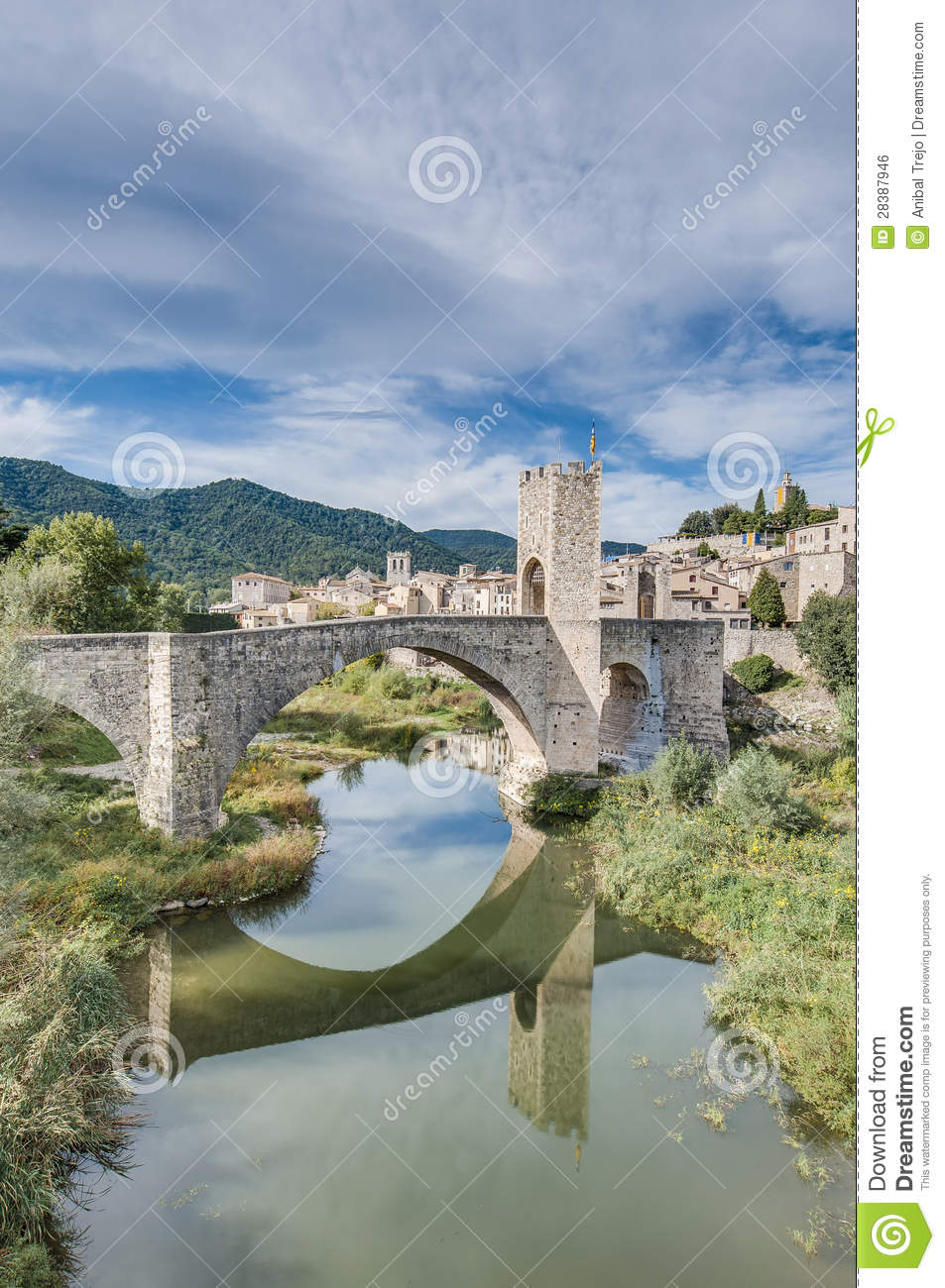 Medieval Bridge In Besalu Spain Royalty Free Stock Image   Image    