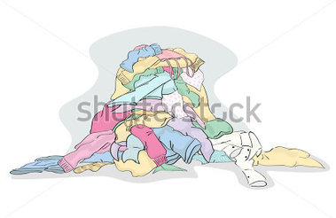 Miscellaneous   Large Pile Of Laundry Clothing Ready To Be Cleaned
