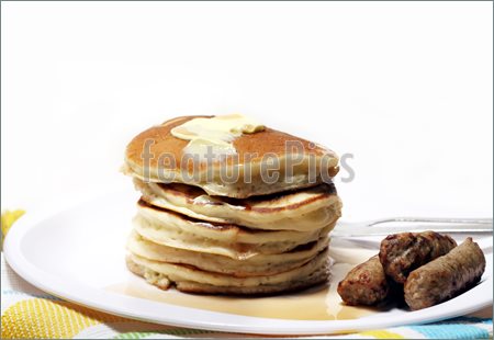 Pancake And Sausage Breakfast Clipart Image Of Hearty Breakfast Of