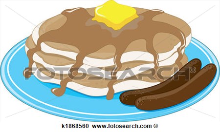 Pancakes Sausage View Large Illustration