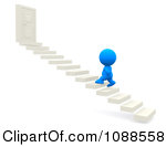 People Climbing Stairs Clipart Clipart 3d Teeny Blue Person