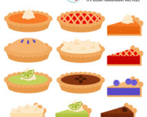Pies Clipart Set   Clip Art Set Of Pies Pumpkin Cherry Blueberry    