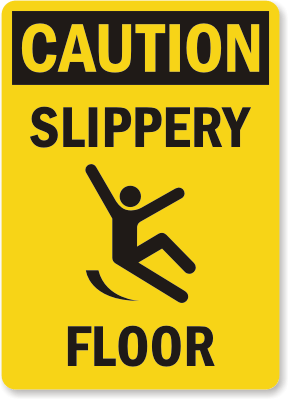     Slippery When Wet Signs S 4374 Osha Caution Sign Slippery Floor With