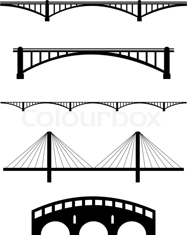 Stock Vector Of Set Bridge Black Silhouettes Isolated Clipart