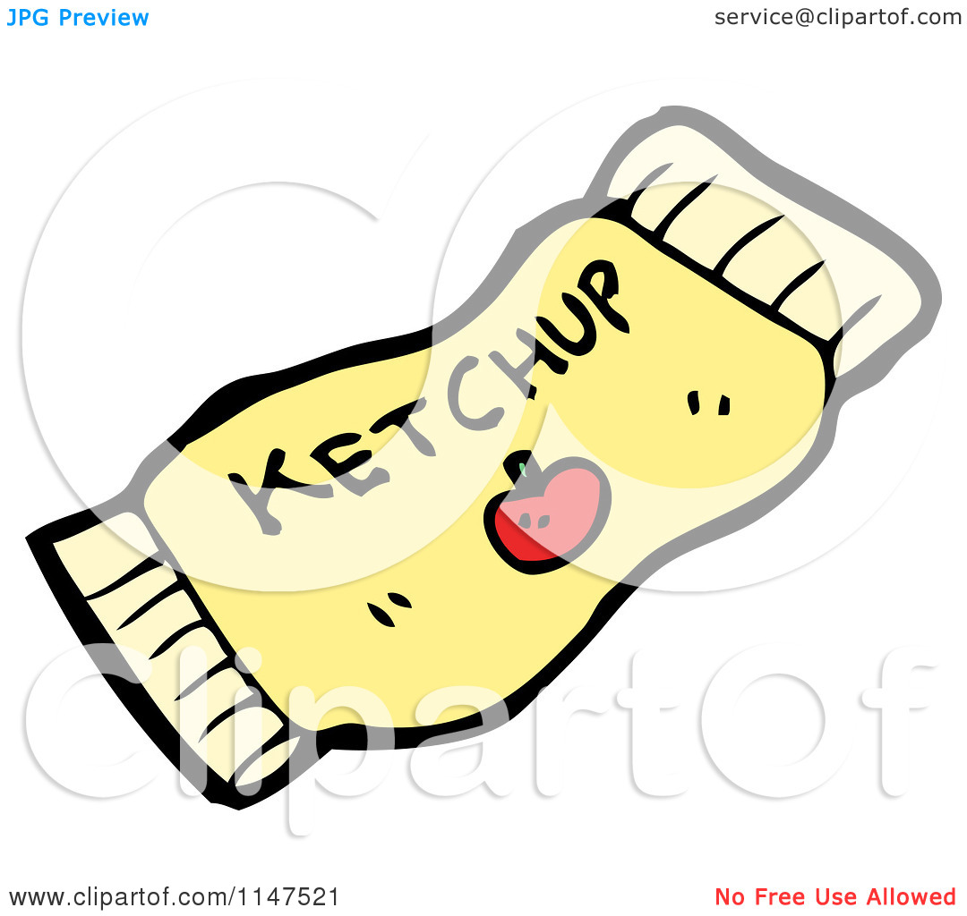 Cartoon Of A Ketchup Packet   Royalty Free Vector Clipart By