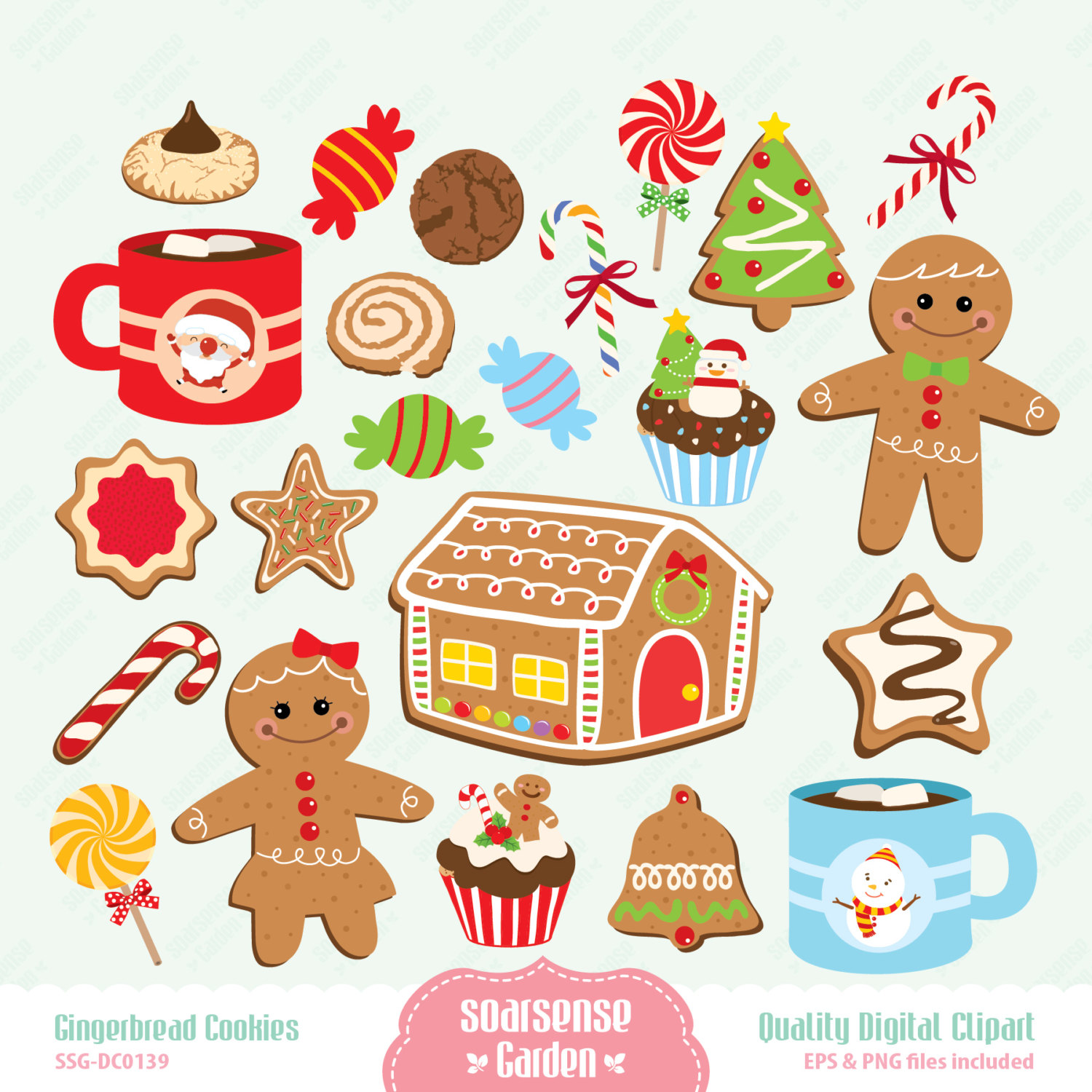 Clipart Gingerbread Boy And Girl Clipart Cute Gingerbread Clipart