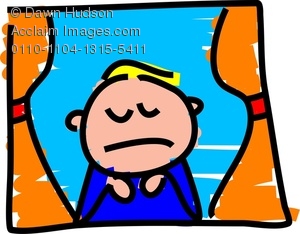 Clipart Image Of A Unhappy Little Boy Looking Out Of A Window