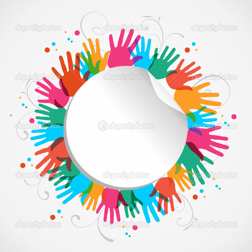 Color Hand Print Circle   Stock Vector   Cienpies  22953008