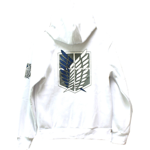 Cosplay Costume Attack On Titan Unisex Zip Up Hoodie Coat White