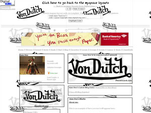 Features The Von Dutch Logo As A Pattern In This Myspace Layout Code
