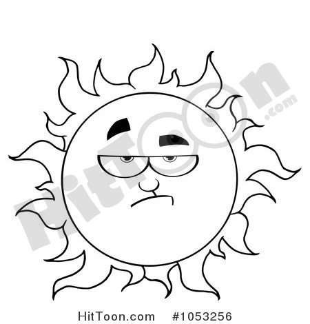 Grumpy Face Clip Art  Sun Clipart  1053256  Outline