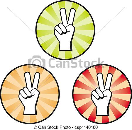 Hand Sign On Three Different Colored    Csp1140180   Search Clipart    