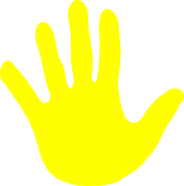 Hand Yellow Left Clip Art At Clker Com   Vector Clip Art Online