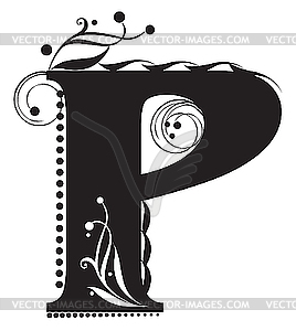 Initial Letter P   Vector Clipart   Vector Image