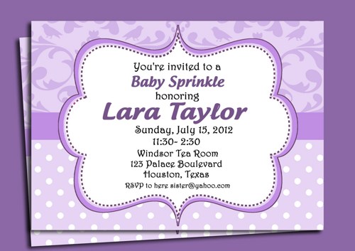 Lavender Invitation Printable   Baby Shower Baby Sprinkle Birthday