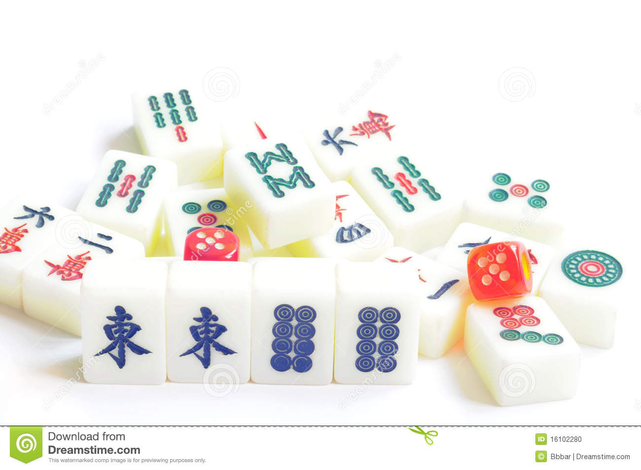 Mahjong Tiles Stock Photo   Image  16102280