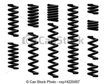 Of Wire Coil Springs Isolated On    Csp14220457   Search Clip Art    