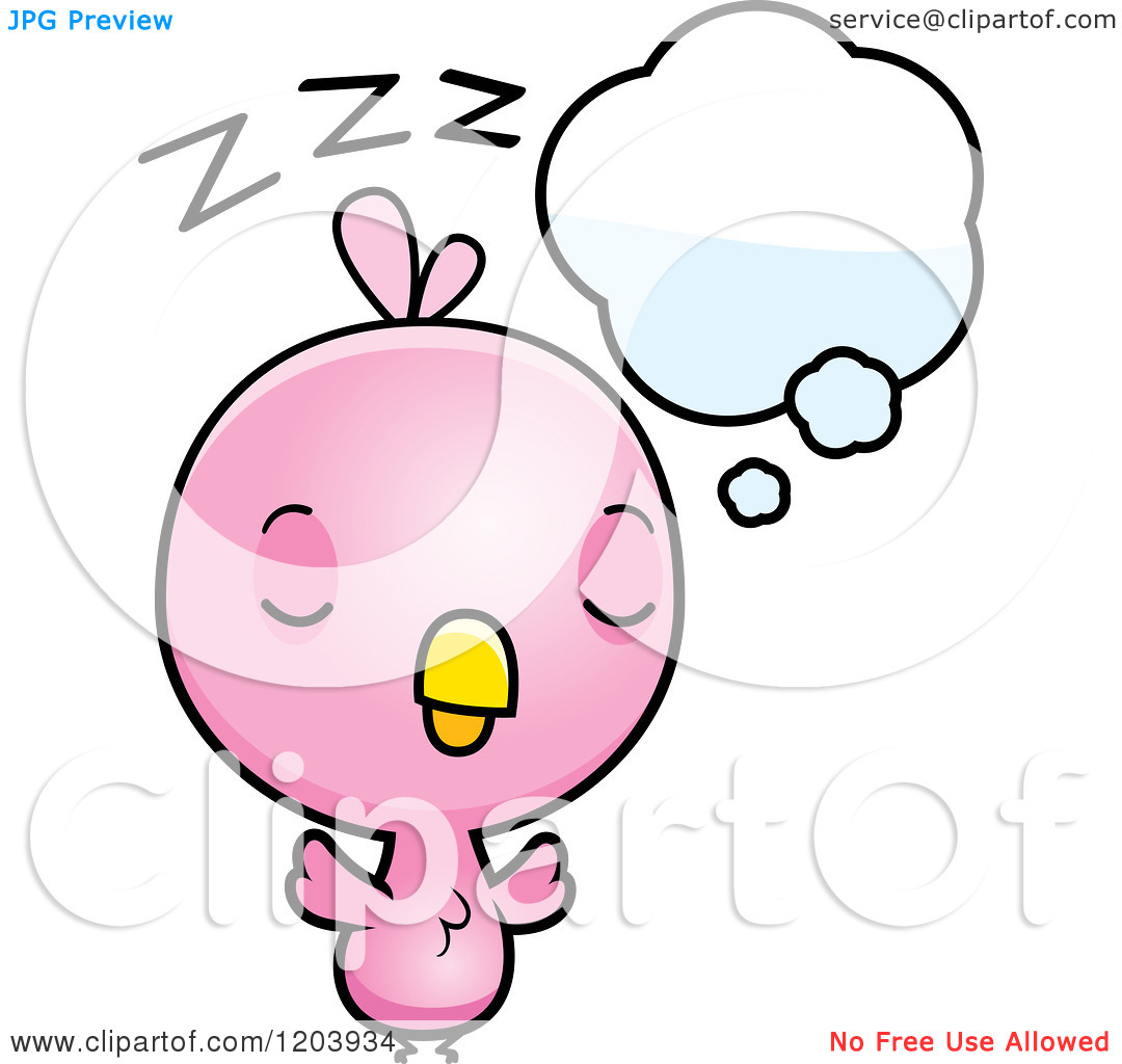     Pink Baby Bird Sleeping   Royalty Free Vector Clipart By Cory Thoman