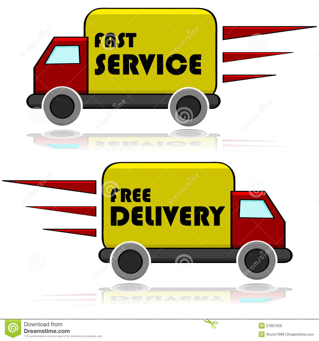     Showing A Truck With The Words Fast Service And Free Delivery
