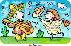 Spanish Musicians Singing And Vector Clip Art