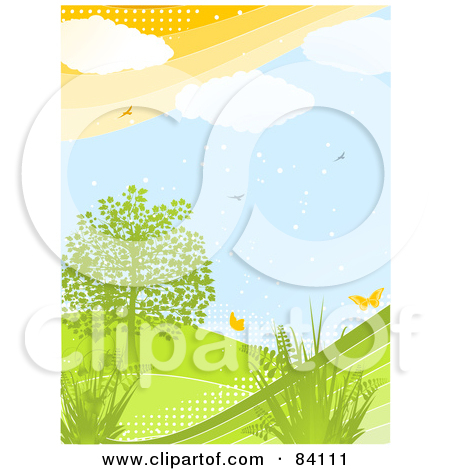Spring Flowers And Birds Clip Art