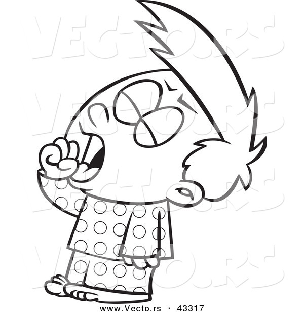 Tired Child Clipart Vector Of A Tired Cartoon Boy