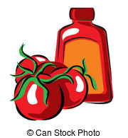 Tomato And Ketchup   Vector Image Of Tomato And Ketchup