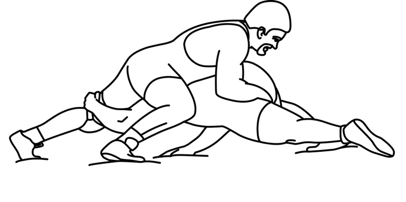 Wrestling Clipart   Lc Wrestling Pin 01 Outline   Classroom Clipart
