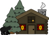 Cabin In The Woods Clipart Cabin And Bear In The Woods