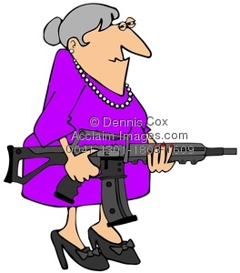 Clipart Illustration Of A Grandma With An Assault Rifle   Acclaim