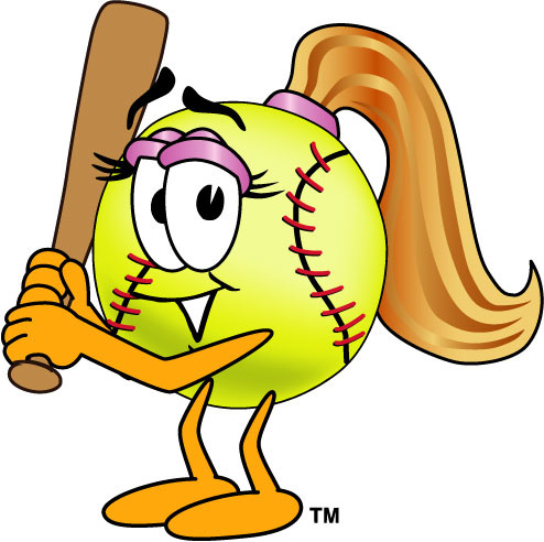 Clipart Illustration Of Female Softball With Bat   Flickr   Photo